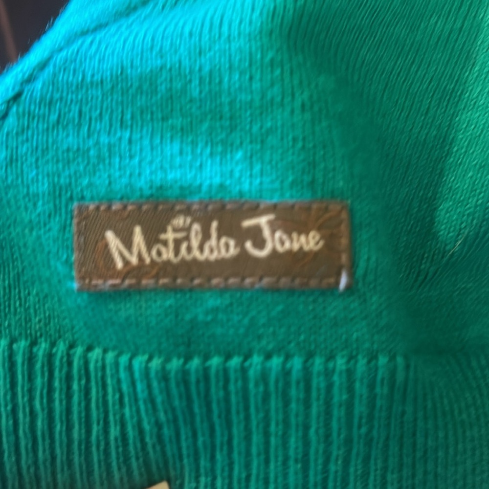Matilda Jane size Small Women’s Spring To Mind Green Ruffle Cardigan Sweater - Picture 4 of 4